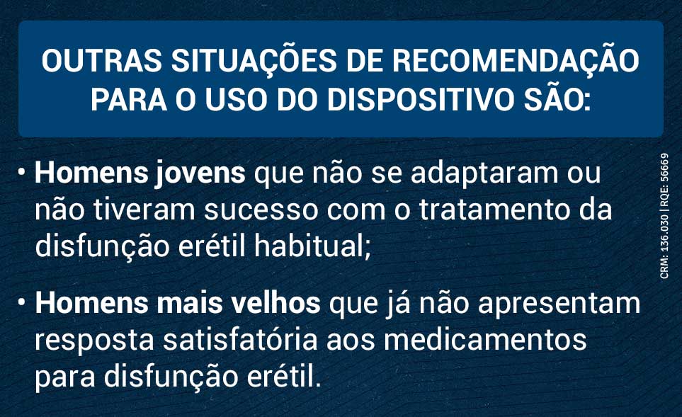 Outras situações de recomendação para o uso do dispositivo são.